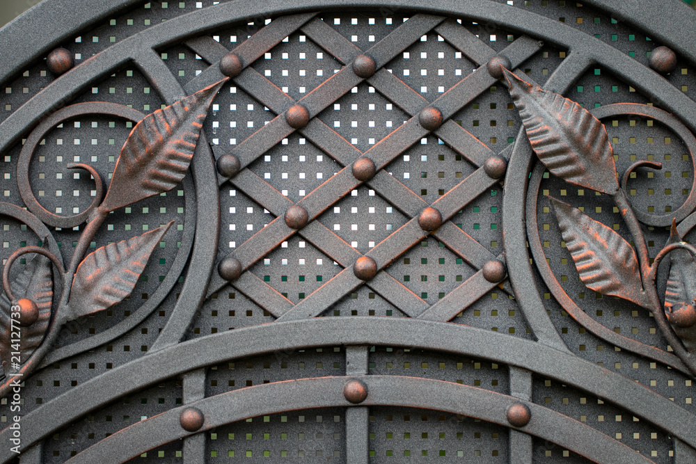 The fragment of forged metal products. close-up The fragment of forged metal products. close-up