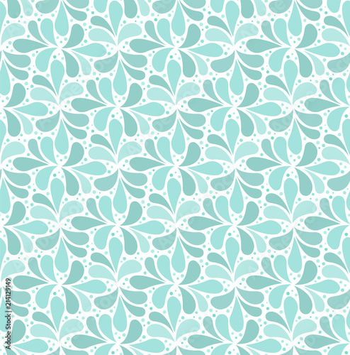 Blue Floral Stylish Seamless Pattern. Vector Leaf background. Fabric Ornament texture.