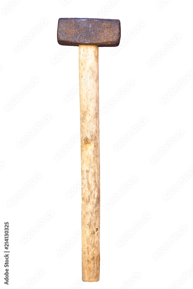 old sledgehammer on white background