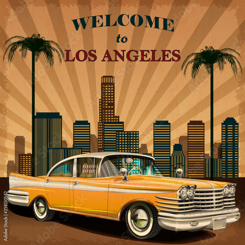 Welcome to Los Angeles retro poster.