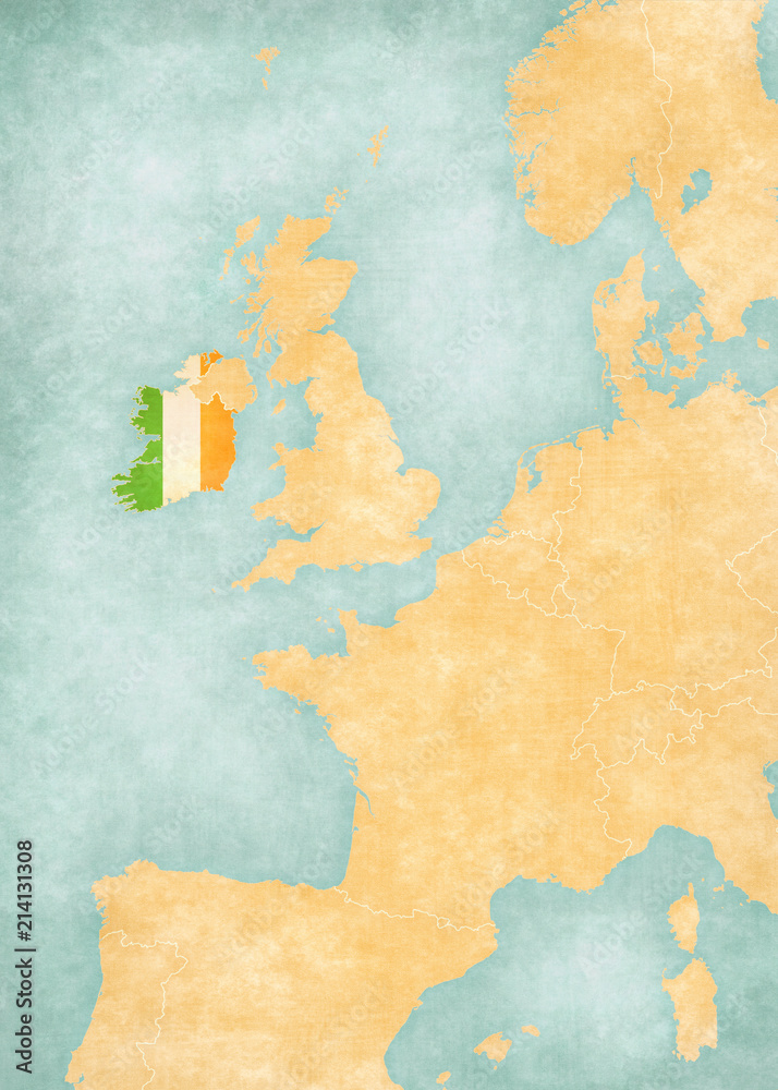 Map of Western Europe - Ireland