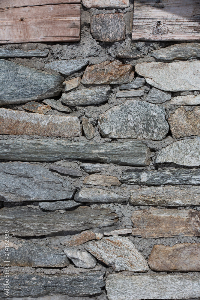 Fragment of wall of old building in abandoned mountains village Fragment of wall of old building in abandoned mountains village