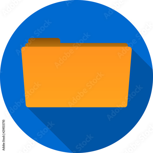 Flat Folder Circle Icon