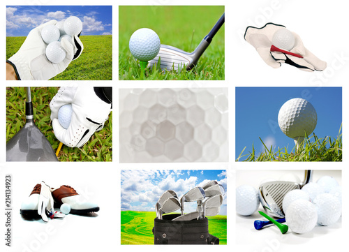 Collage of several golf related images