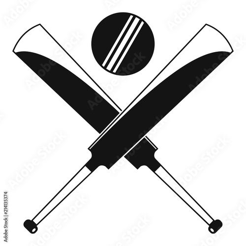 Cricket bats logo. Simple illustration of cricket bats vector logo for web design isolated on white background