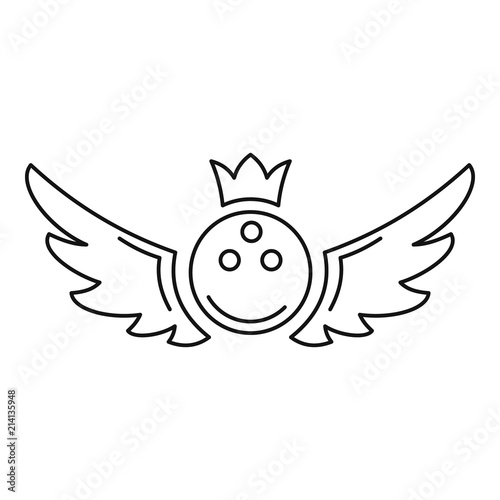 Bowling king emblem icon. Outline bowling king emblem vector icon for web design isolated on white background