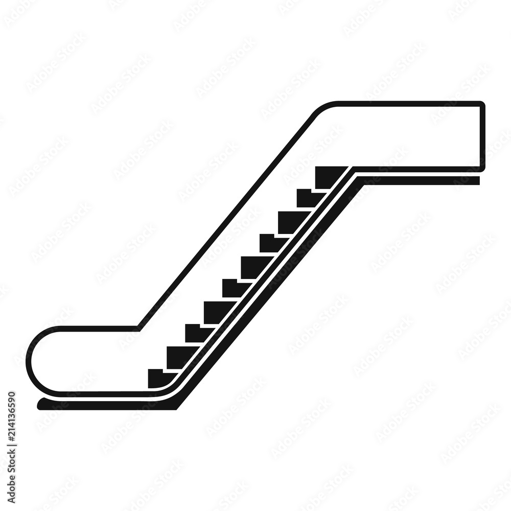Glass escalator icon. Simple illustration of glass escalator vector