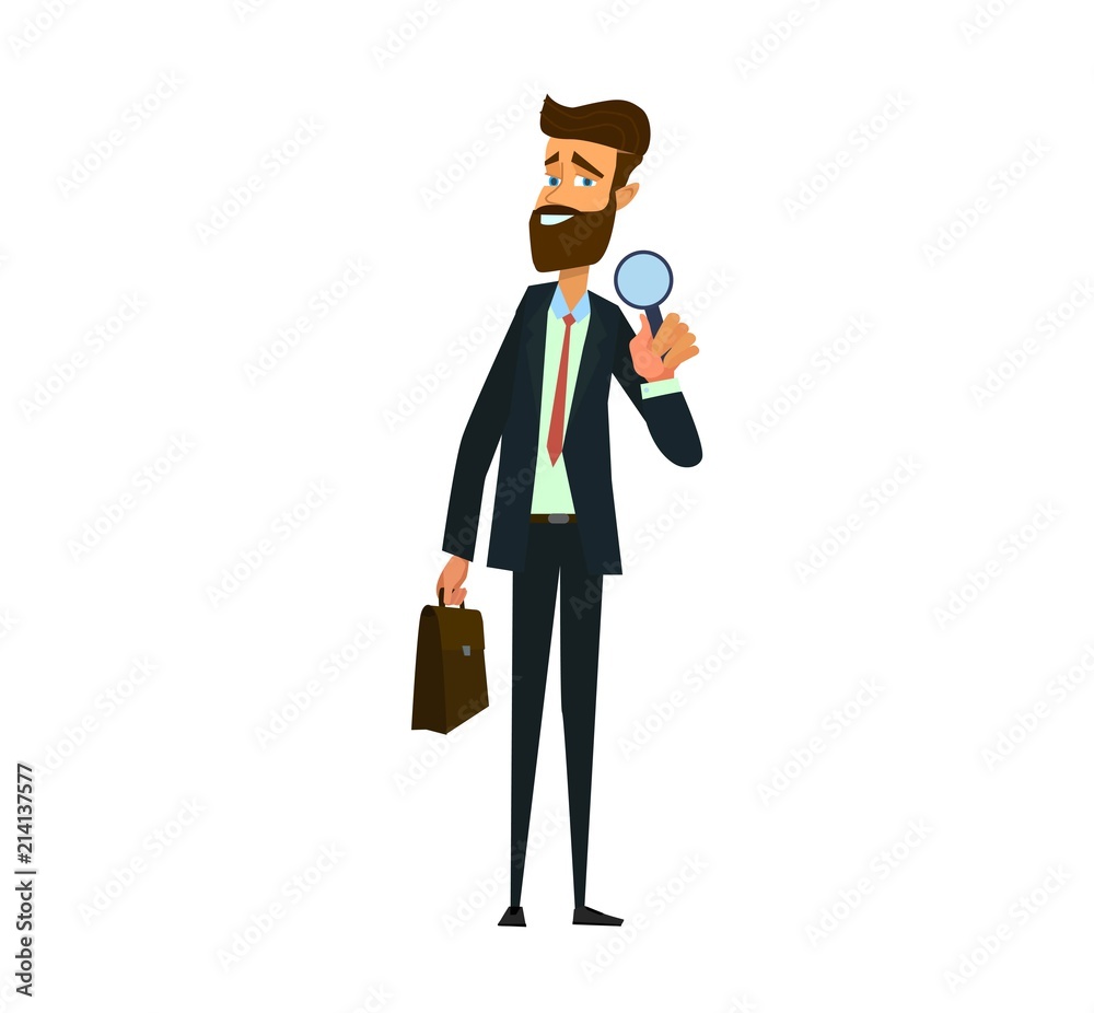 Analyst and consultant researcher character. Investigation or research job. Analyst and consultant researcher character. Investigation or research job.