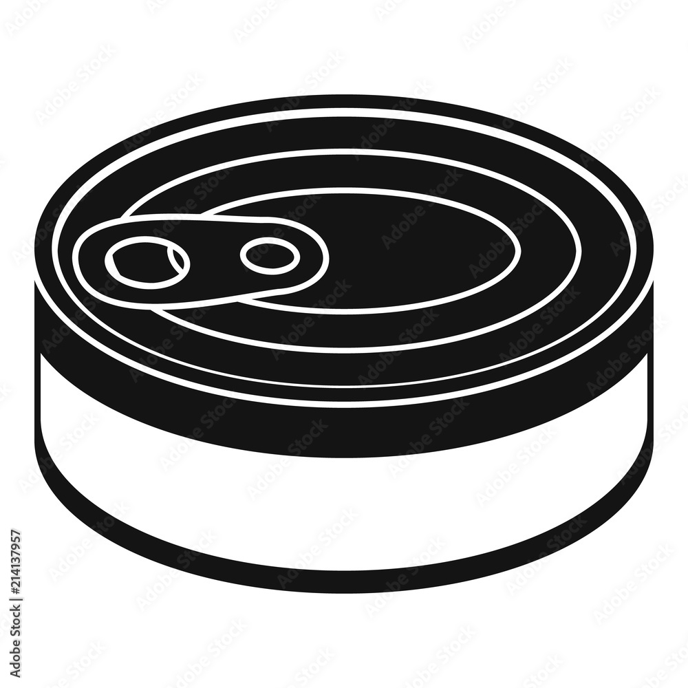 Tuna can icon. Simple illustration of tuna can vector icon for web design isolated on white background Tuna can icon. Simple illustration of tuna can vector icon for web design isolated on white background