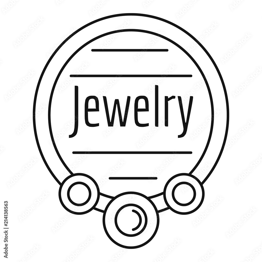 Jewelry logo. Outline illustration of jewelry vector logo for web design isolated on white background