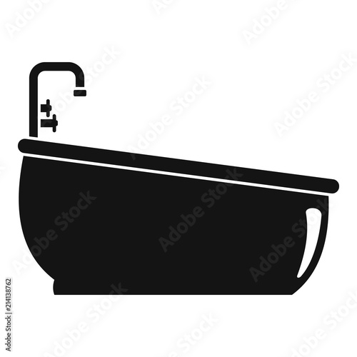 Bathtube water tap icon. Simple illustration of bathtube water tap vector icon for web design isolated on white background
