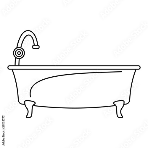 Bathtube icon. Outline bathtube vector icon for web design isolated on white background