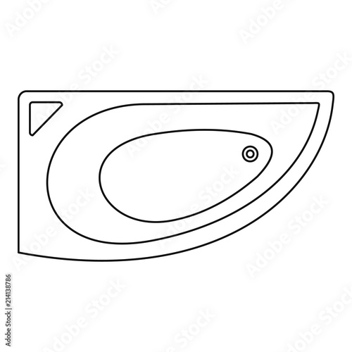 Corner bathtube icon. Outline corner bathtube vector icon for web design isolated on white background