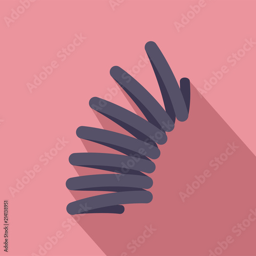 Elastic spring coil icon. Flat illustration of elastic spring coil vector icon for web design