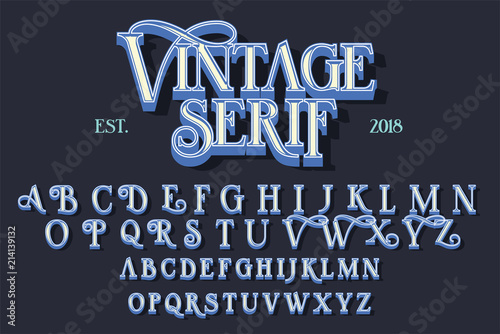 Vintage serif lettering font