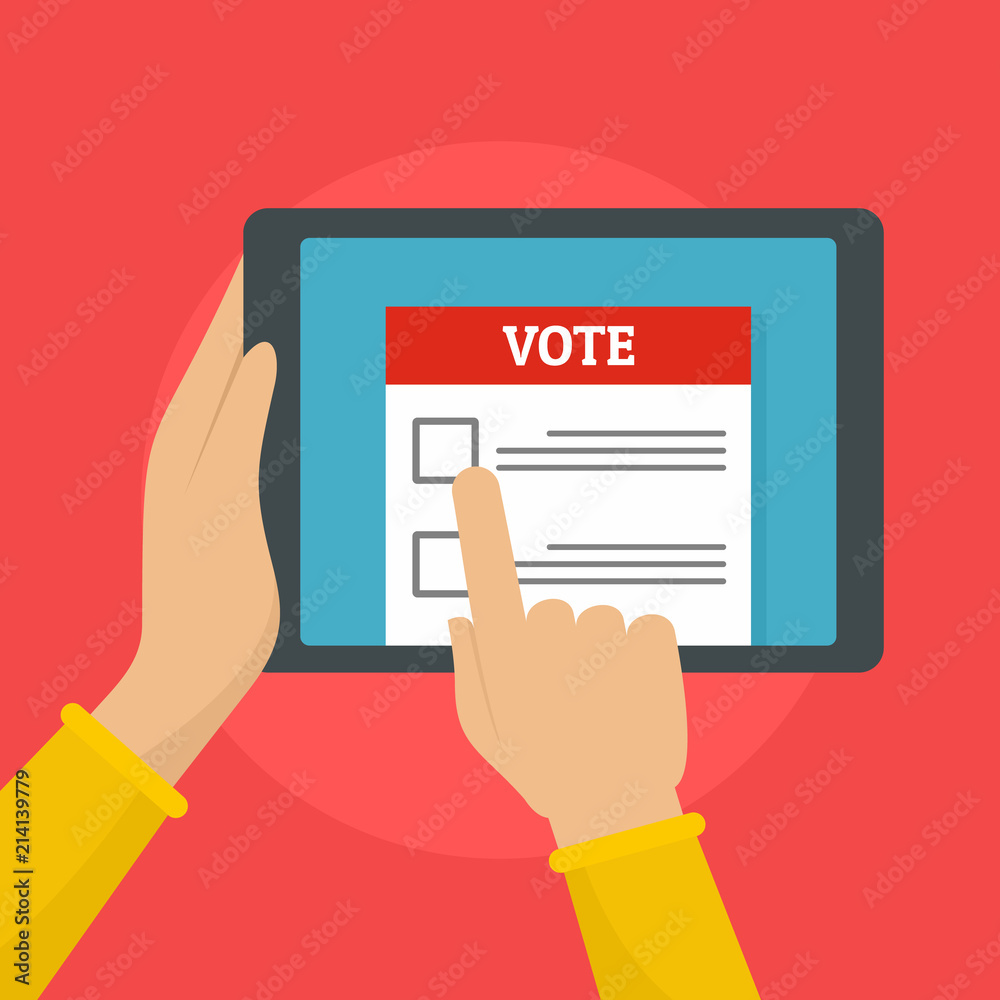 Online voting background. Flat illustration of online voting vector background for web design Online voting background. Flat illustration of online voting vector background for web design