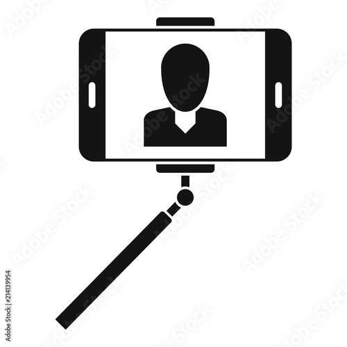 Man take selfie monopod icon. Simple illustration of man take selfie monopod vector icon for web design isolated on white background