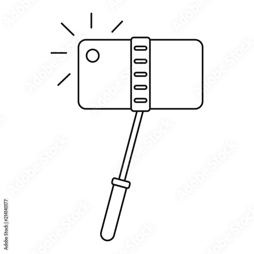 Take photo monopod icon. Outline take photo monopod vector icon for web design isolated on white background