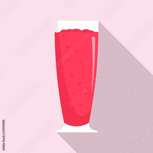 Cherry smoothie icon. Flat illustration of cherry smoothie vector icon for web design