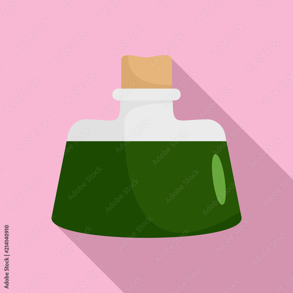 Dark green potion icon. Flat illustration of dark green potion vector icon for web design Dark green potion icon. Flat illustration of dark green potion vector icon for web design