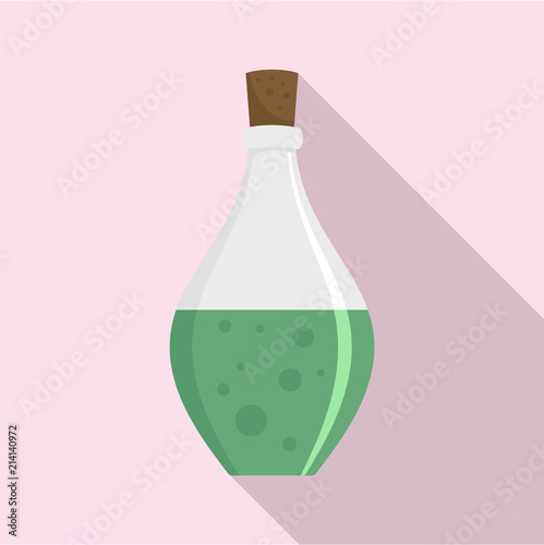 Potion elixir bottle icon. Flat illustration of potion elixir bottle vector icon for web design