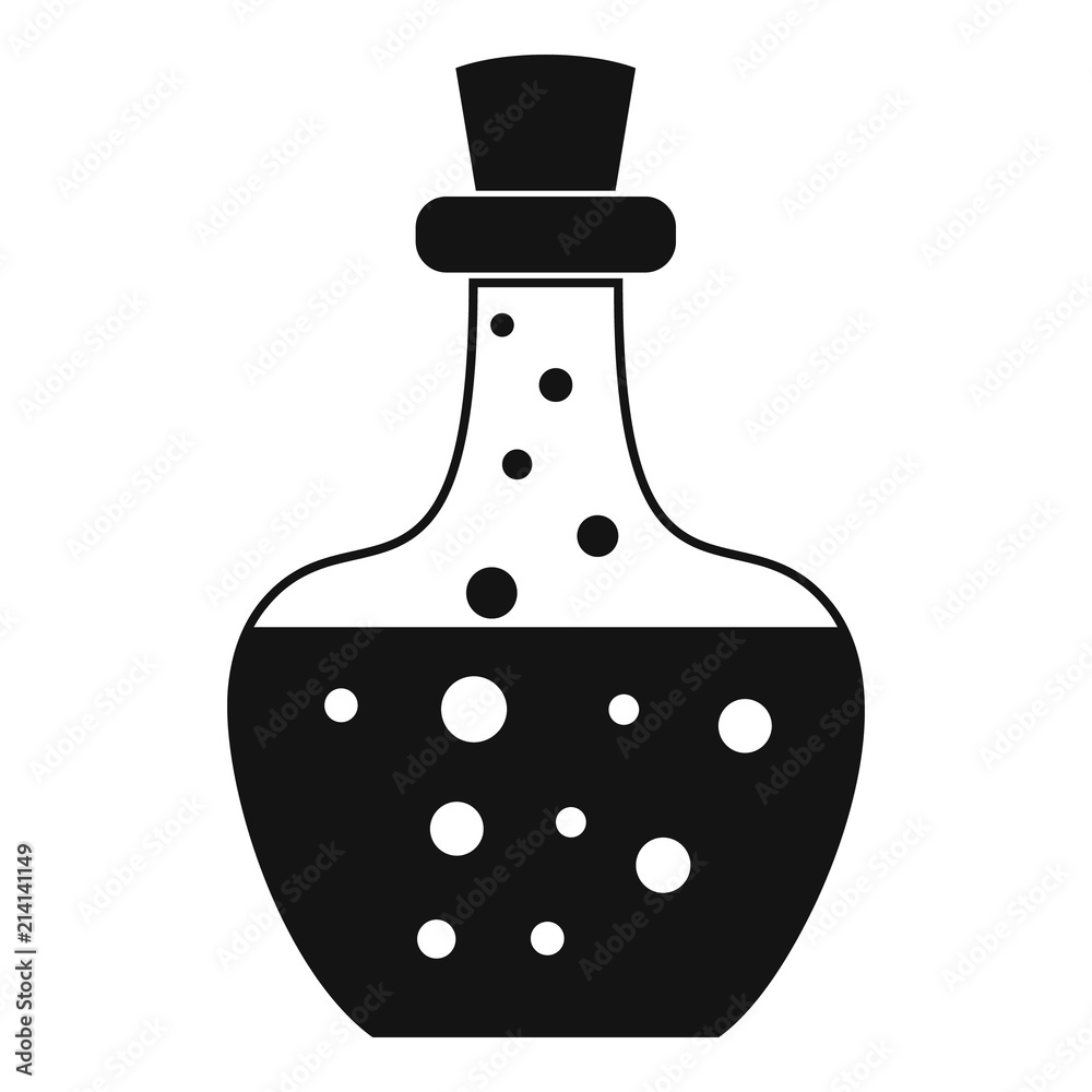 Flask potion icon. Simple illustration of flask potion vector icon for web design isolated on white background Flask potion icon. Simple illustration of flask potion vector icon for web design isolated on white background