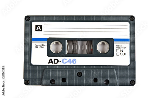 Audio cassette isolated on white background.
