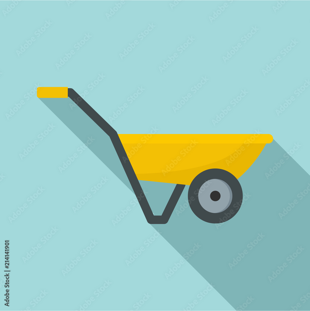 Hand truck with one wheel icon. Flat illustration of hand truck with one wheel vector icon for web design Hand truck with one wheel icon. Flat illustration of hand truck with one wheel vector icon for web design