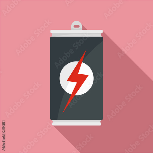 Energy drink can icon. Flat illustration of energy drink can vector icon for web design
