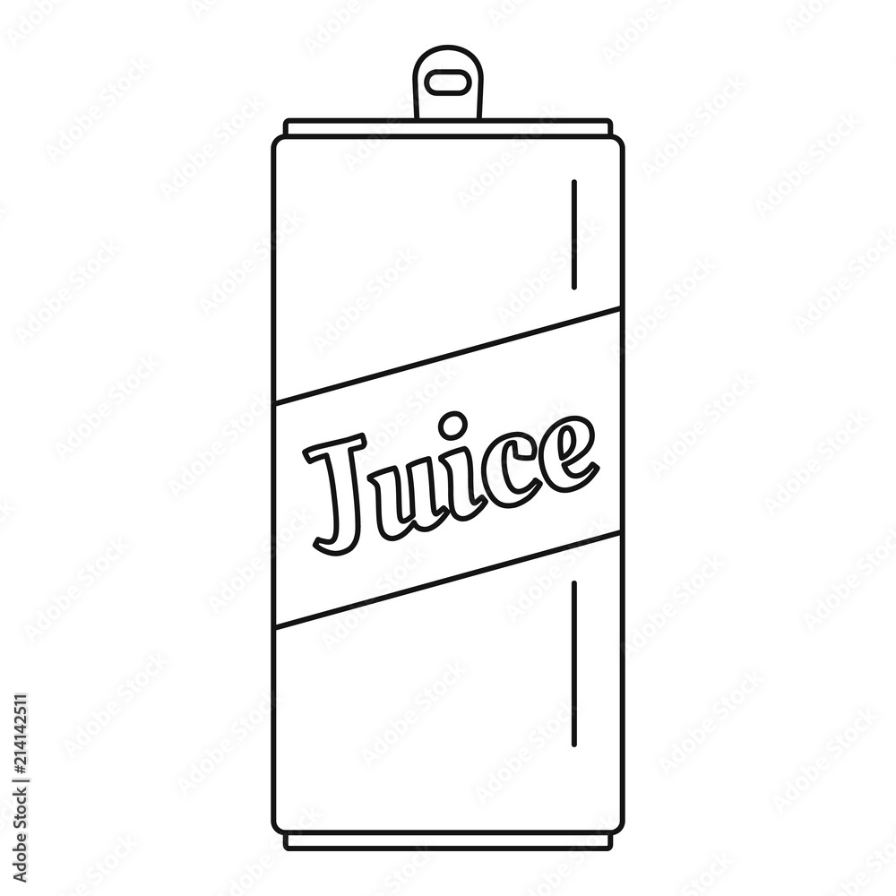 Juice can icon. Outline juice can vector icon for web design isolated on white background Juice can icon. Outline juice can vector icon for web design isolated on white background