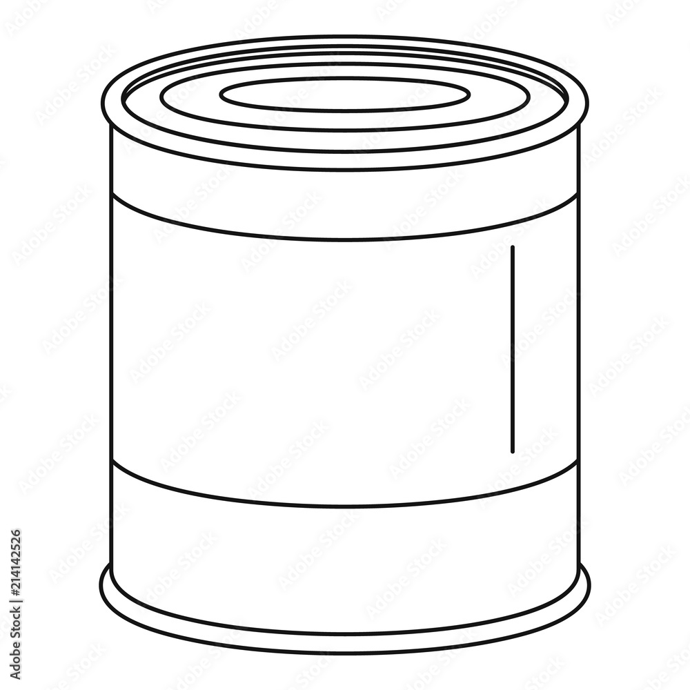 Food tin can icon. Outline food tin can vector icon for web design ...