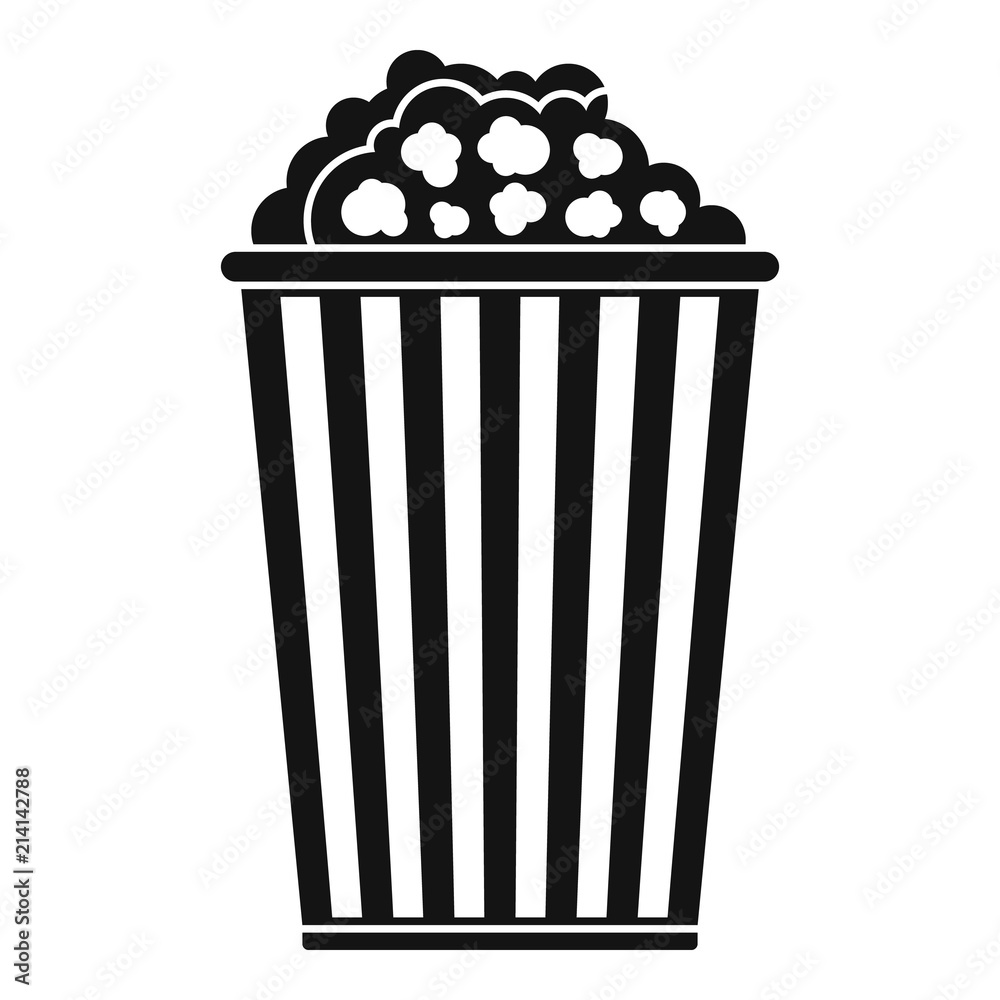 Popcorn box icon. Simple illustration of popcorn box vector icon for web design isolated on white background Popcorn box icon. Simple illustration of popcorn box vector icon for web design isolated on white background