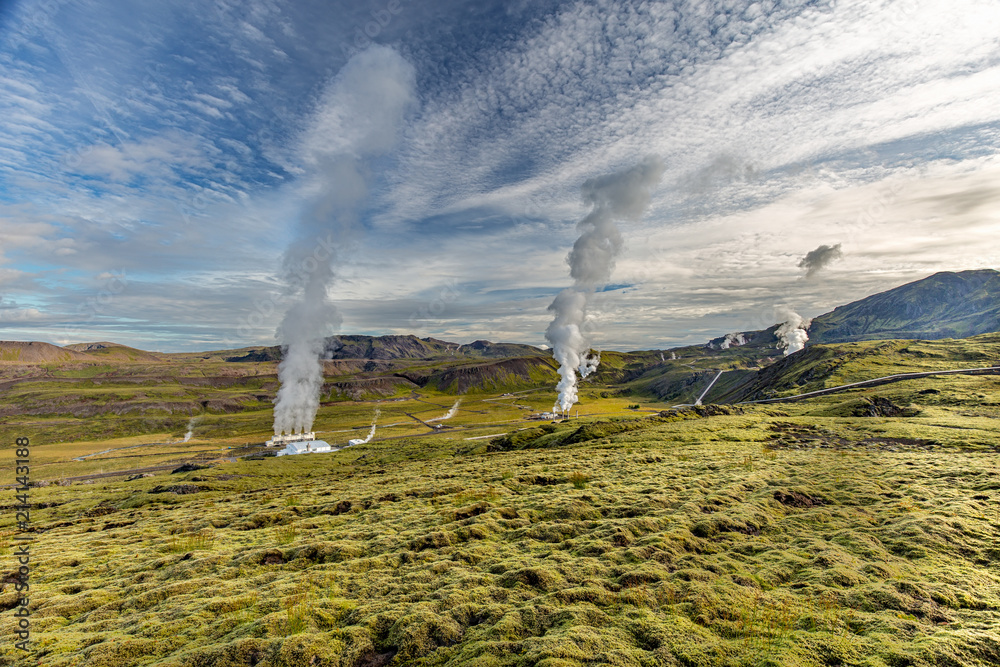 Fotografie Geothermal electric power station