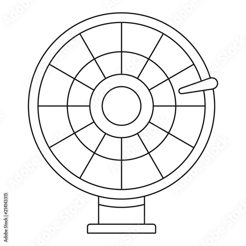Color lucky wheel icon. Outline color lucky wheel vector icon for web design isolated on white background