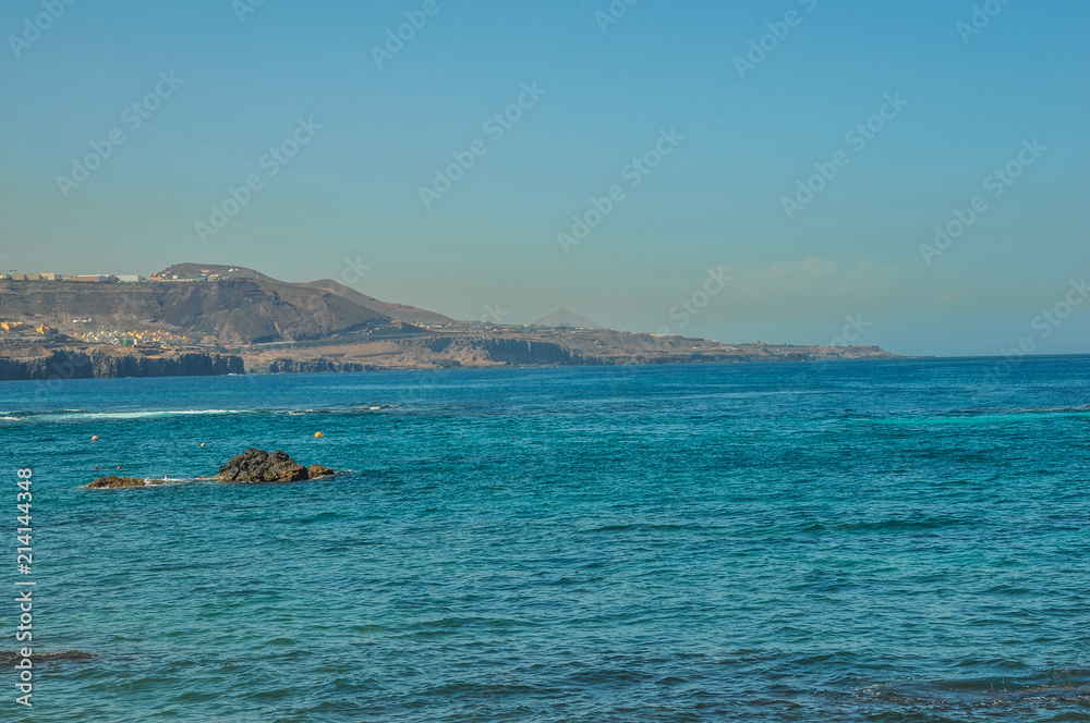 Beautiful blue sea in Canary Island
