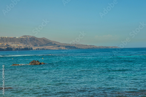 Beautiful blue sea in Canary Island