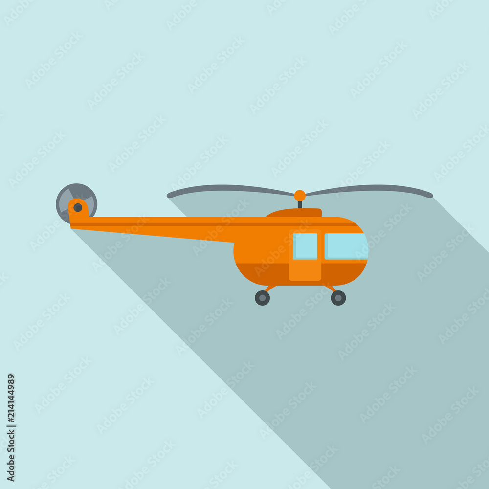 Transport helicopter icon. Flat illustration of transport helicopter vector icon for web design