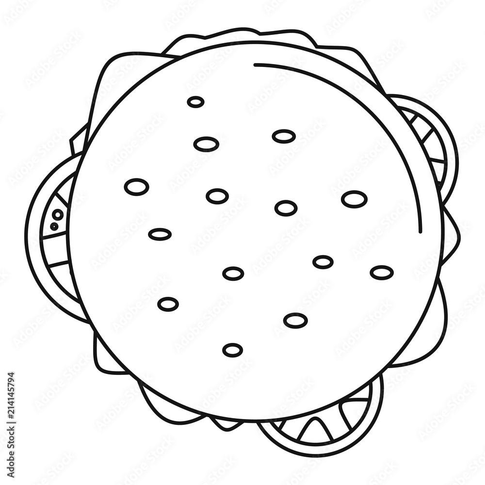 Top view cheeseburger icon. Outline top view cheeseburger vector icon for web design isolated on white background Top view cheeseburger icon. Outline top view cheeseburger vector icon for web design isolated on white background