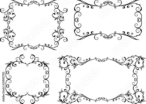 A set of decorative vintage frames