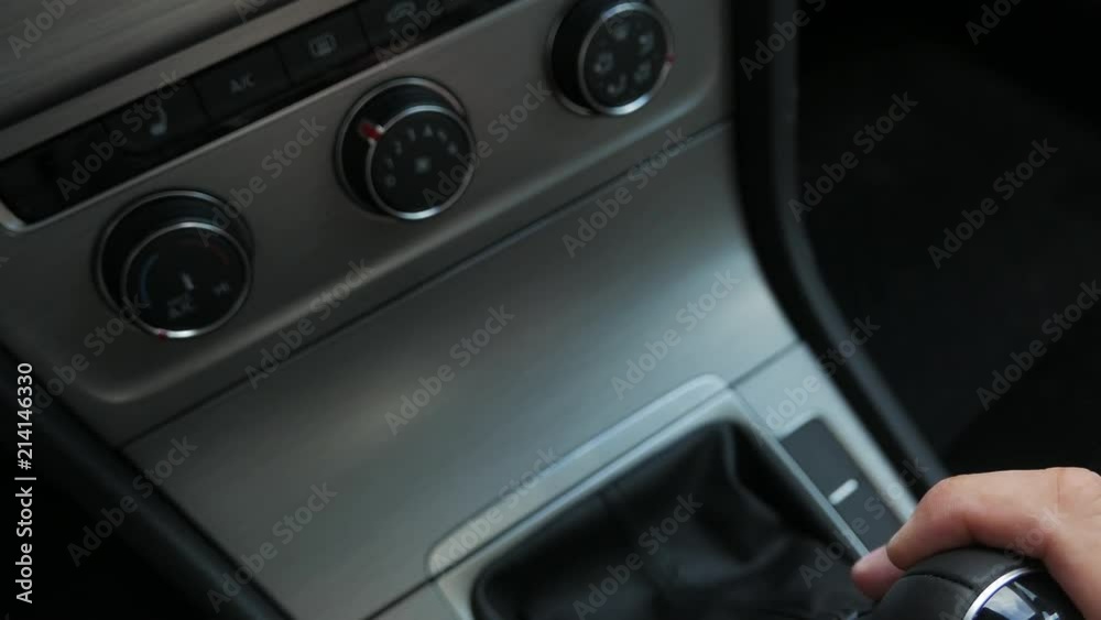 Changing gears in car, stick shift Changing gears in car, stick shift