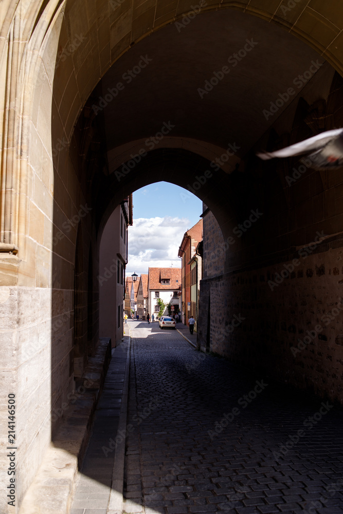 Beautiful view of the historic town of Rothenburg ob der Tauber, Franconia, Bavaria, Germany