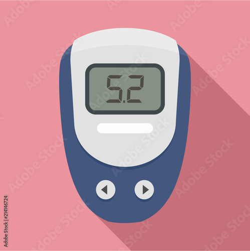 Electronic glucometer icon. Flat illustration of electronic glucometer vector icon for web design