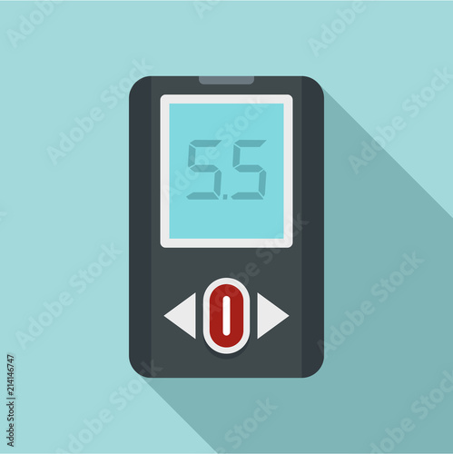 Blood glucometer icon. Flat illustration of blood glucometer vector icon for web design photo