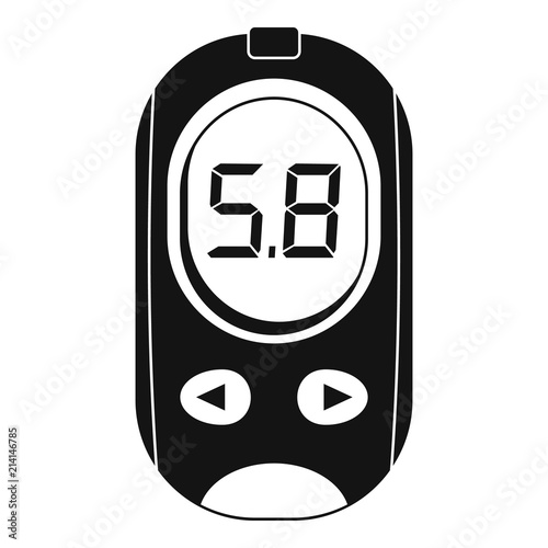 Blood glucose meter icon. Simple illustration of blood glucose meter vector icon for web design isolated on white background