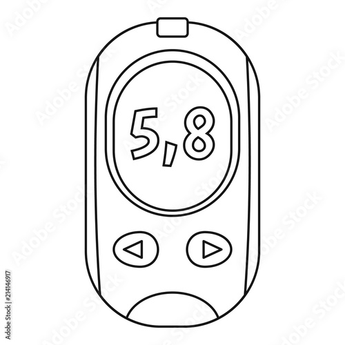 Glucose meter icon. Outline glucose meter vector icon for web design isolated on white background