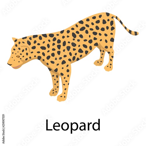 Leopard icon. Isometric of leopard vector icon for web design isolated on white background
