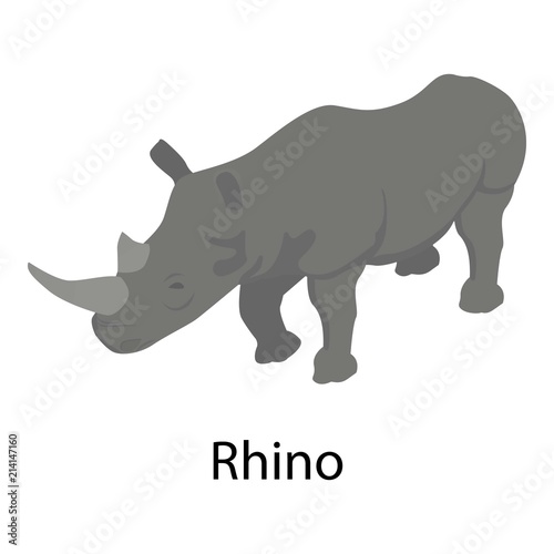 Rhino icon. Isometric of rhino vector icon for web design isolated on white background