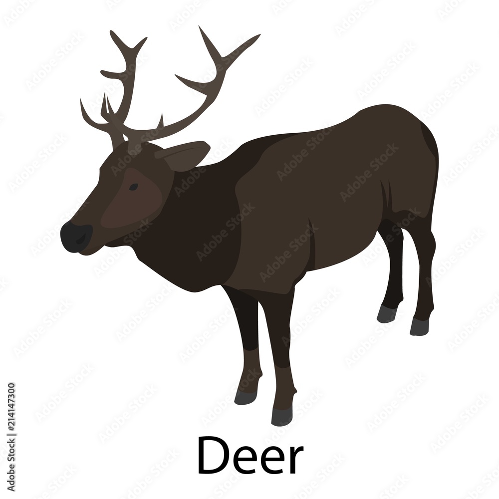 Deer icon. Isometric of deer vector icon for web design isolated on white background