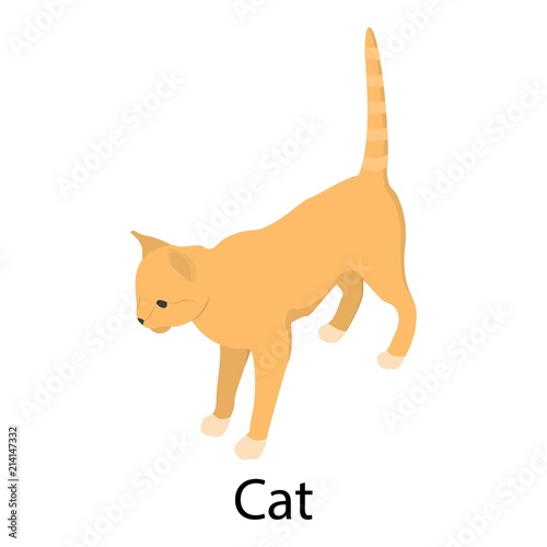 Cat icon. Isometric of cat vector icon for web design isolated on white background