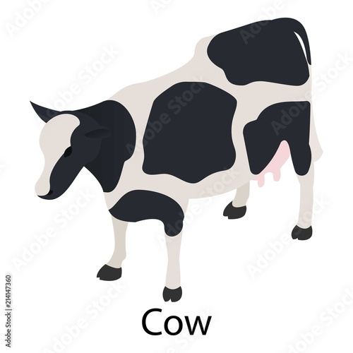 Cow icon. Isometric of cow vector icon for web design isolated on white background photo